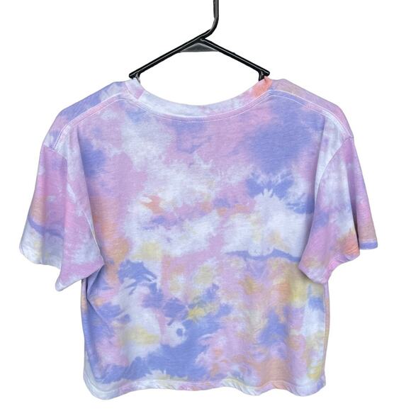 Tom and Jerry Shirt Womens Medium Cropped Tie Dye Cartoon Short Sleeve - Picture 2 of 5